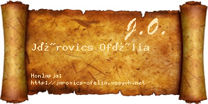 Járovics Ofélia névjegykártya